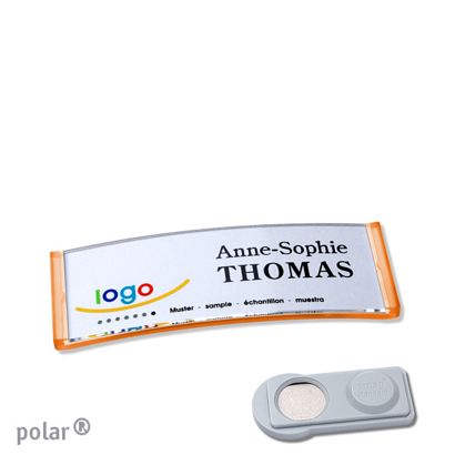 Namensschilder polar® quick-print Magnet smag® Magnet | transluzent, orange | 64 x 22 mm