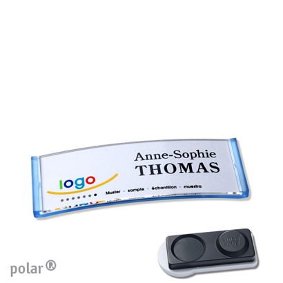 Namensschilder polar® quick-print Magnet smag® Magnet, extra stark | transluzent, blau | 64 x 22 mm