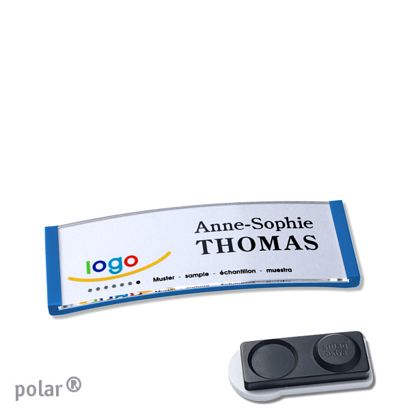 Namensschilder polar® quick-print Magnet smag® Magnet, extra stark | mittelblau | 64 x 22 mm