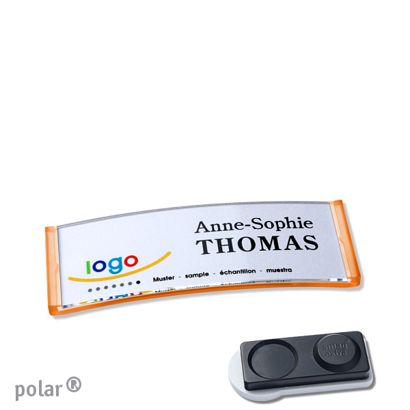 Namensschilder polar® quick-print Magnet smag® Magnet, extra stark | transluzent, orange | 64 x 22 mm