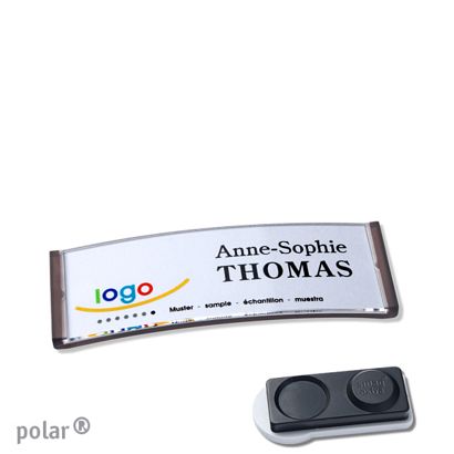 Namensschilder polar® quick-print Magnet smag® Magnet, extra stark | transluzent, anthrazit | 64 x 22 mm