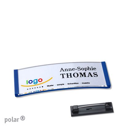Namensschilder polar® quick-print Nadel blau | 64 x 22 mm