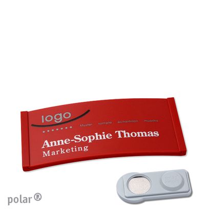 Namensschilder polar® color-complete magnet smag® Magnet | rot | 65 x 30 mm