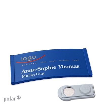 Namensschilder polar® color-complete magnet smag® Magnet | blau | 65 x 30 mm