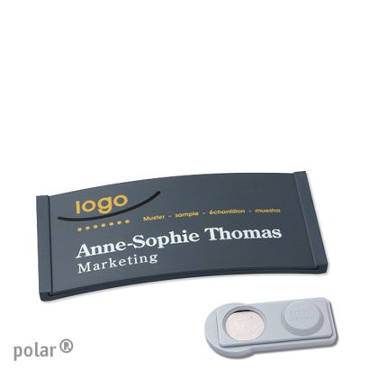 Namensschilder polar® color-complete magnet smag® Magnet | anthrazit | 65 x 30 mm