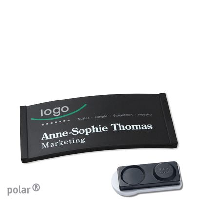 Namensschilder polar® color-complete magnet smag® Magnet, extra stark | schwarz | 65 x 30 mm