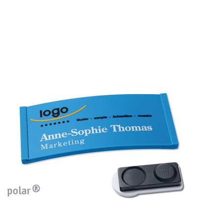 Namensschilder polar® color-complete magnet smag® Magnet, extra stark | mittelblau | 65 x 30 mm