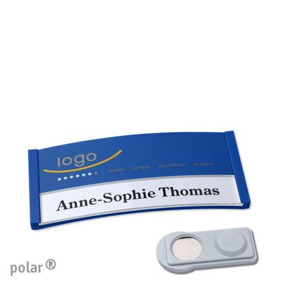Namensschilder polar® color-print Magnet smag® Magnet | blau | 65 x 30 mm