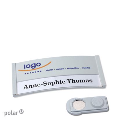 Namensschilder polar® color-print Magnet smag® Magnet | hellgrau | 65 x 30 mm
