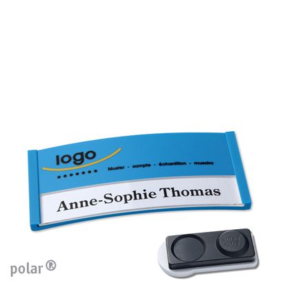 Namensschilder polar® color-print Magnet smag® Magnet, extra stark | mittelblau | 65 x 30 mm