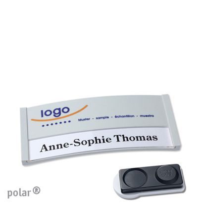 Namensschilder polar® color-print Magnet smag® Magnet, extra stark | hellgrau | 65 x 30 mm