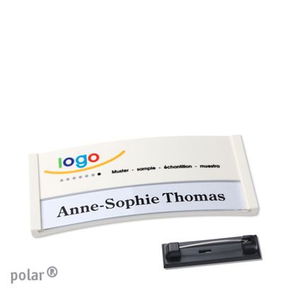 Namensschilder polar® color-print Nadel weiß | 65 x 30 mm