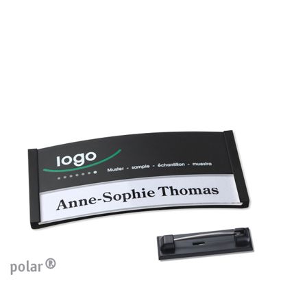 Namensschilder polar® color-print Nadel schwarz | 65 x 30 mm