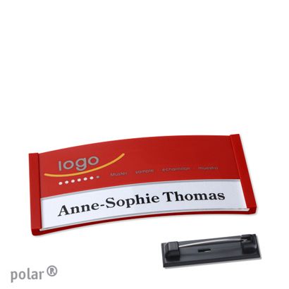 Namensschilder polar® color-print Nadel rot | 65 x 30 mm