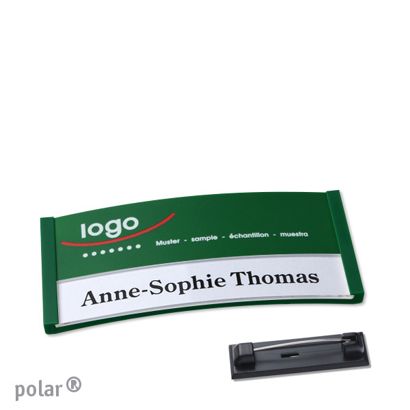 Namensschilder polar® color-print Nadel grün | 65 x 30 mm