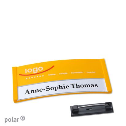 Namensschilder polar® color-print Nadel gelb | 65 x 30 mm