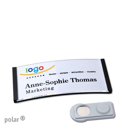 Namensschilder polar® quick-print Magnet smag® Magnet | schwarz | 65 x 30 mm