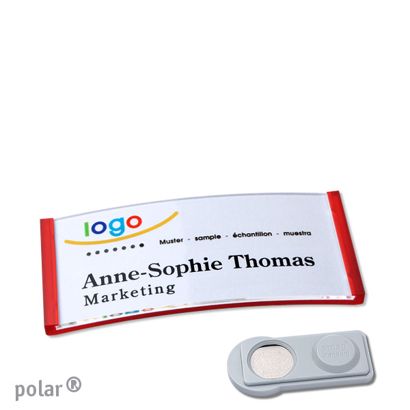 Namensschilder polar® quick-print Magnet smag® Magnet | transluzent, rot | 65 x 30 mm