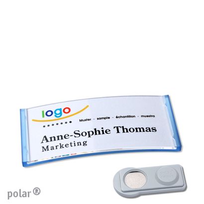 Namensschilder polar® quick-print Magnet smag® Magnet | transluzent, blau | 65 x 30 mm