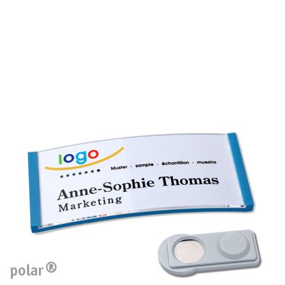 Namensschilder polar® quick-print Magnet smag® Magnet | mittelblau | 65 x 30 mm