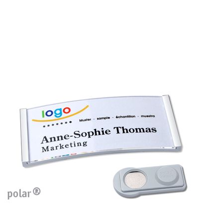 Namensschilder polar® quick-print Magnet smag® Magnet | edelstahl | 65 x 30 mm