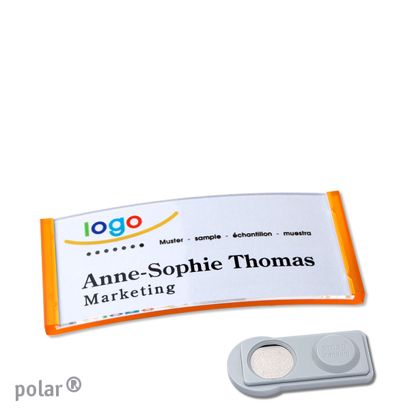 Namensschilder polar® quick-print Magnet smag® Magnet | transluzent, orange | 65 x 30 mm