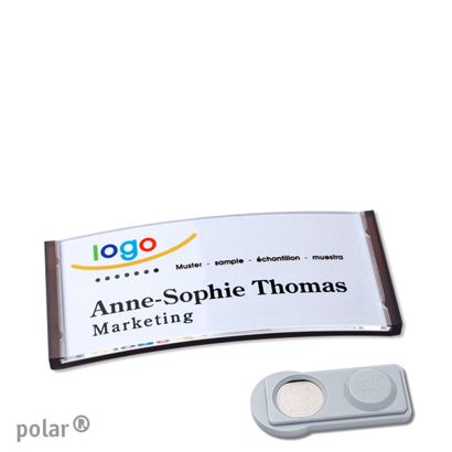 Namensschilder polar® quick-print Magnet smag® Magnet | transluzent, anthrazit | 65 x 30 mm