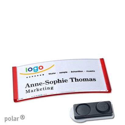 Namensschilder polar® quick-print Magnet smag® Magnet, extra stark | transluzent, rot | 65 x 30 mm