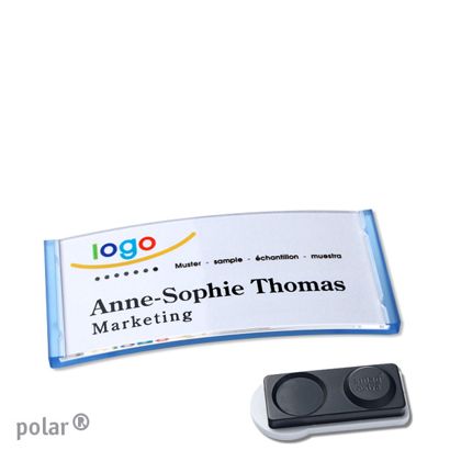 Namensschilder polar® quick-print Magnet smag® Magnet, extra stark | transluzent, blau | 65 x 30 mm