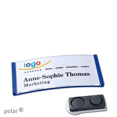 Namensschilder polar® quick-print Magnet smag® Magnet, extra stark | blau | 65 x 30 mm