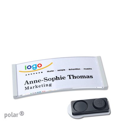 Namensschilder polar® quick-print Magnet smag® Magnet, extra stark | hellgrau | 65 x 30 mm