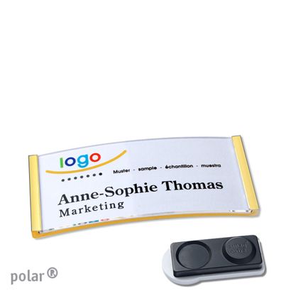 Namensschilder polar® quick-print Magnet smag® Magnet, extra stark | gold | 65 x 30 mm