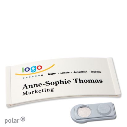 Namensschilder polar® color-complete magnet smag® Magnet | weiß | 74 x 34 mm