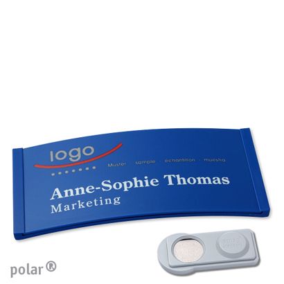 Namensschilder polar® color-complete magnet smag® Magnet | blau | 74 x 34 mm