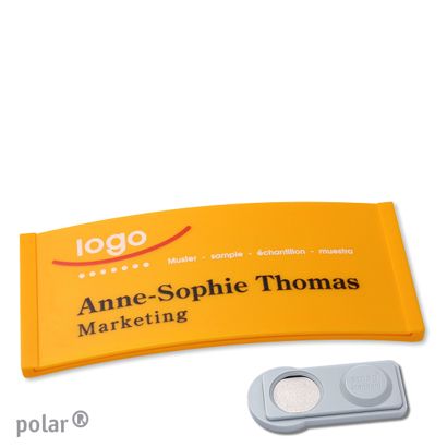 Namensschilder polar® color-complete magnet smag® Magnet | gelb | 74 x 34 mm