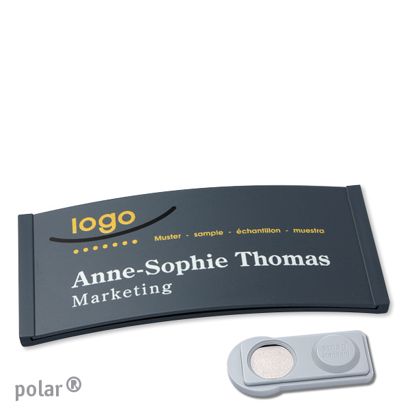 Namensschilder polar® color-complete magnet smag® Magnet | anthrazit | 74 x 34 mm
