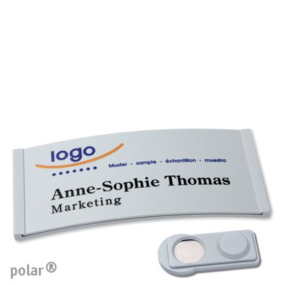 Namensschilder polar® color-complete magnet smag® Magnet | hellgrau | 74 x 34 mm