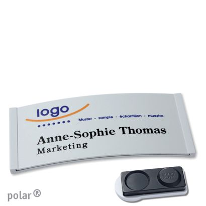 Namensschilder polar® color-complete magnet smag® Magnet, extra stark | hellgrau | 74 x 34 mm