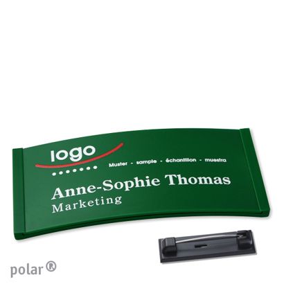 Namensschilder polar® color-complete Nadel grün | 74 x 34 mm