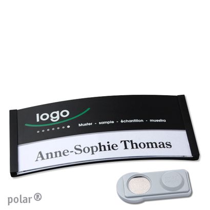 Namensschilder polar® color-print Magnet smag® Magnet | schwarz | 74 x 34 mm