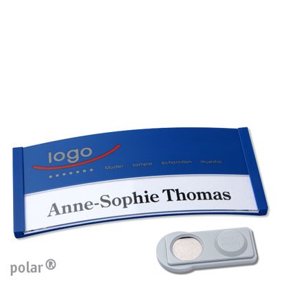 Namensschilder polar® color-print Magnet smag® Magnet | blau | 74 x 34 mm