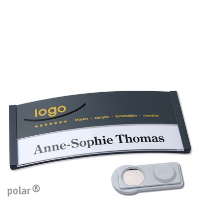 Namensschilder polar® color-print Magnet smag® Magnet | anthrazit | 74 x 34 mm