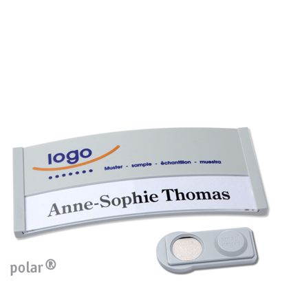 Namensschilder polar® color-print Magnet smag® Magnet | hellgrau | 74 x 34 mm