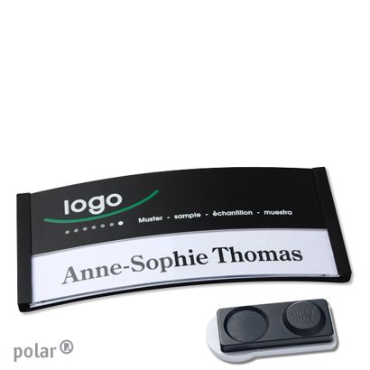 Namensschilder polar® color-print Magnet smag® Magnet, extra stark | schwarz | 74 x 34 mm