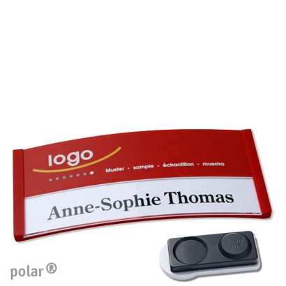Namensschilder polar® color-print Magnet smag® Magnet, extra stark | rot | 74 x 34 mm
