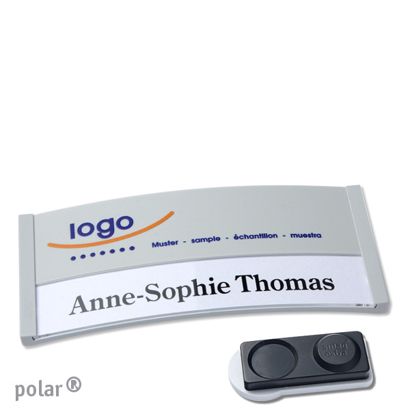 Namensschilder polar® color-print Magnet smag® Magnet, extra stark | hellgrau | 74 x 34 mm