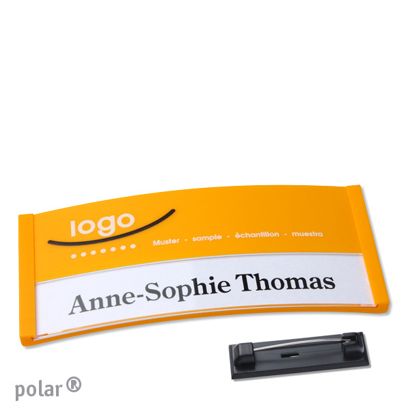 Namensschilder polar® color-print Nadel gelb | 74 x 34 mm