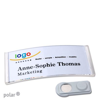 Namensschilder polar® quick-print Magnet smag® Magnet | transparent | 74 x 34 mm