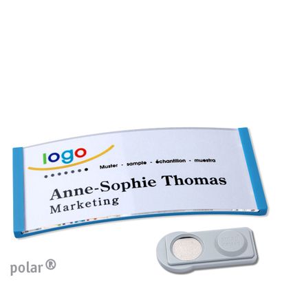 Namensschilder polar® quick-print Magnet smag® Magnet | mittelblau | 74 x 34 mm