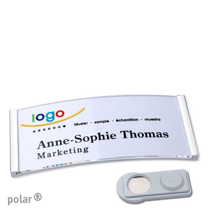 Namensschilder polar® quick-print Magnet smag® Magnet | chrom | 74 x 34 mm